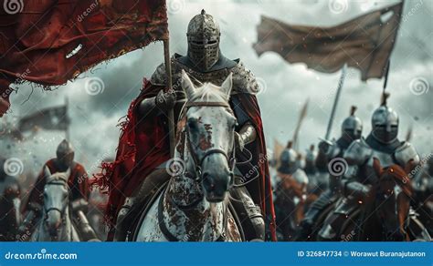 RIDING A HORSE INTO BATTLE .